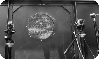Ballistic material impact test analysed with TEMA